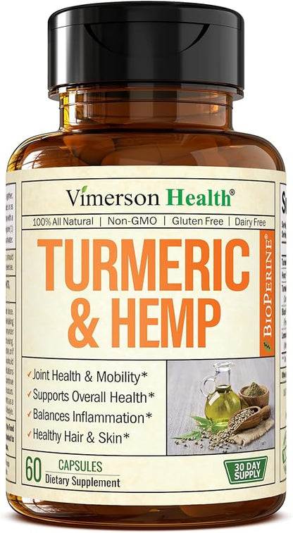 Turmeric and Hemp Capsules 95% Curcuminoids