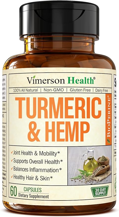 Turmeric and Hemp Capsules 95% Curcuminoids
