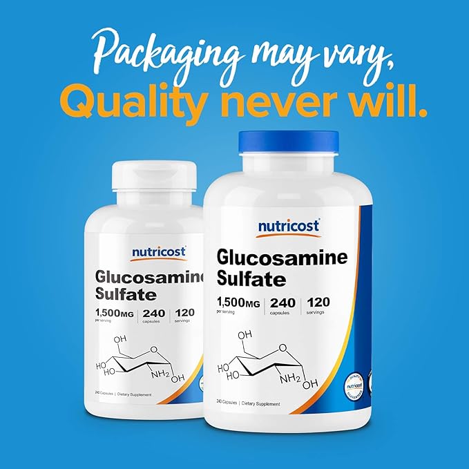 Nutricost Glucosamine Sulfate 750mg, 240 Capsules (1500mg Per
