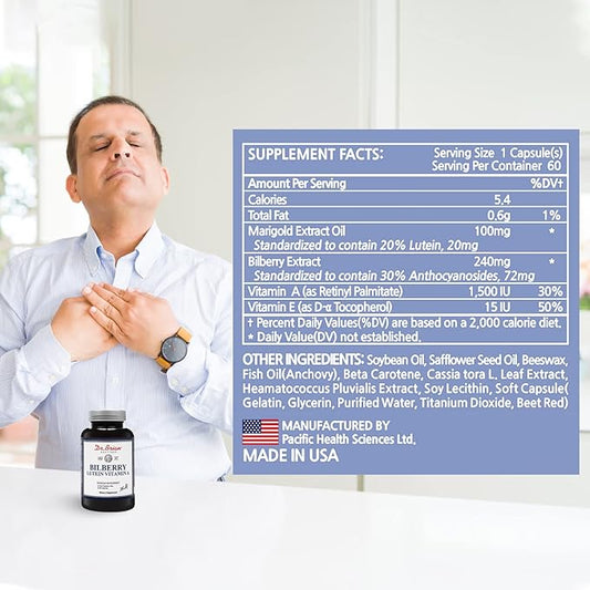 Dr. Brian Eye Vitamins Lutein Capsule 240mg Lutein 20mg Vitamin 1500iu Vitamin 15iu, Support