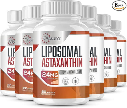 Liposomal 24mg Astaxanthin for MAX Absorption, 360 Softgels