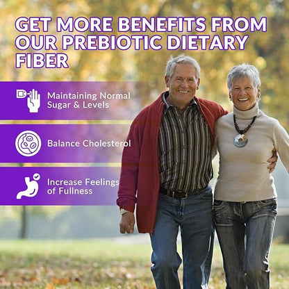 Sugar Free Fiber Gummies for Adults, 8g Fiber Supplement with Prebiotic Digestive Blend for Fulfill, Metabolism, Gut & Digestive