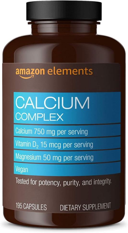 Amazon Elements Calcium Complex with Vitamin 250 mg (3 per 195 Capsules
