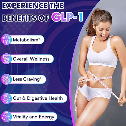 GLP-1 Supplement Support, with Naturally GLP1 Supplement Probiotic for Women & Men, Hops & Green Tea Extract, GLP 1 Supplements for Gut, Energy, GLP-1 Levels & Overall Health - 540 Capsules