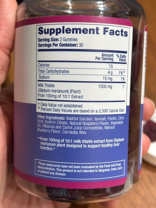 Purify Life Sugar-Free Milk Thistle Gummies (1000mg/serv) Cardo