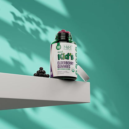Organic Kids Elderberry Gummies with Zinc 60 Vegan
