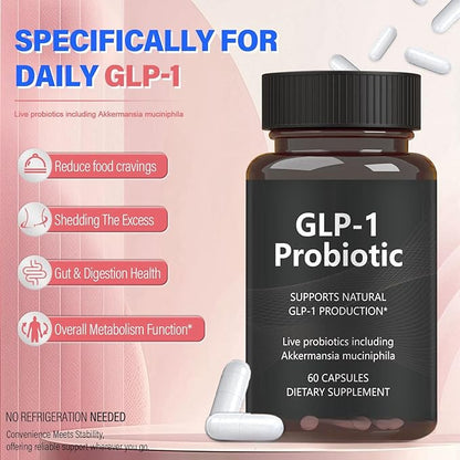 30 PCS G•L•P-1 Probiotic,G•L•P-1 Probiotics for Women & Men,Curbs App & Promotes Feeling of Fullness,Delayed Release,for Men & Women (30 Capsules-1Pack)