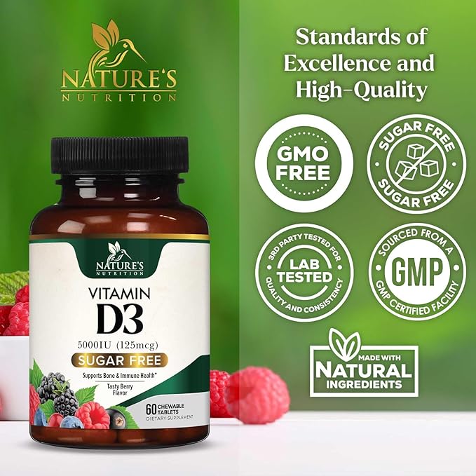Vitamin D3 5000 IU (125 mcg) 60 Chewable