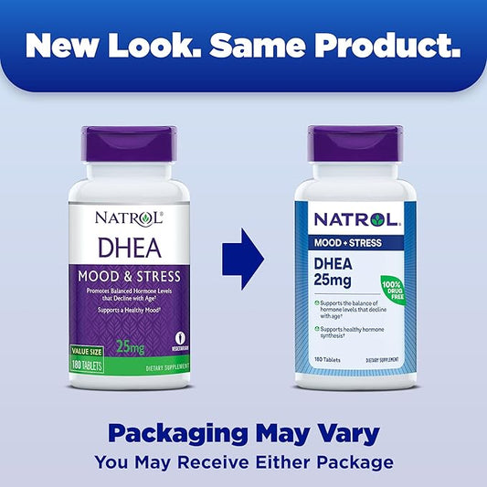 Natrol Mood & Stress DHEA 25mg 180 Tablets, 180 Day