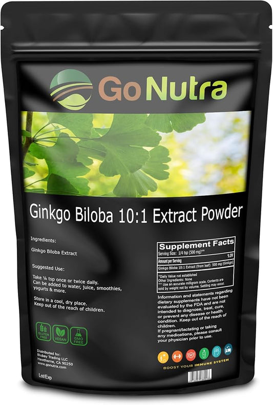 Go Nutra Ginkgo Biloba Extract Powder 10:1 Extra 8 oz.