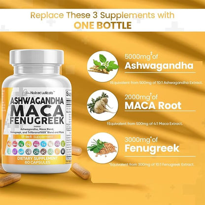 Clean Nutraceuticals Ashwagandha Maca Root Fenugreek 60 Count