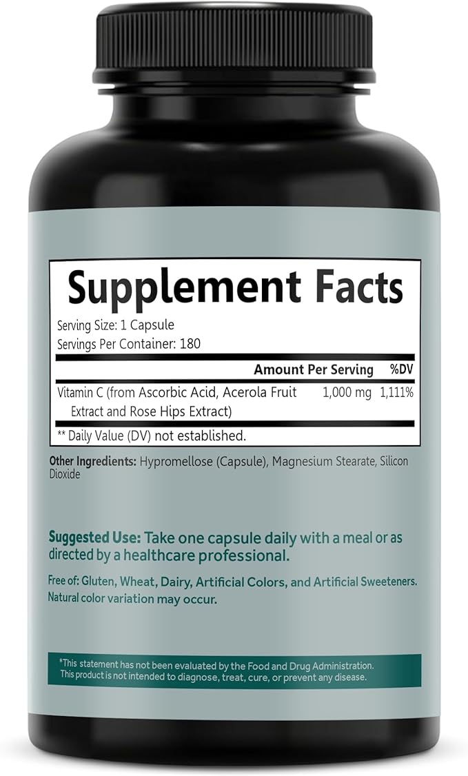 Vitamin C 1000mg 180 VegCaps.