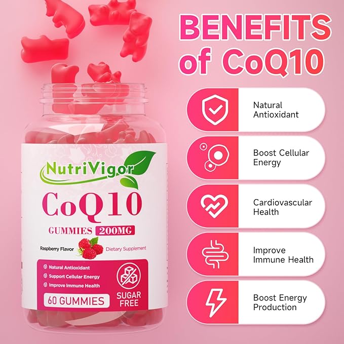CoQ10 Gummies, Coenzyme Q10 Supplement 200mg, CoQ10 Supplement 120 Count