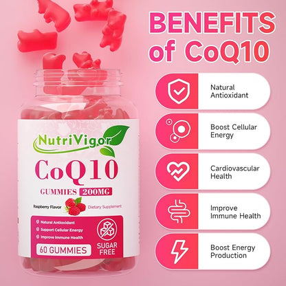CoQ10 Gummies, Coenzyme Q10 Supplement 200mg, CoQ10 Supplement 120 Count