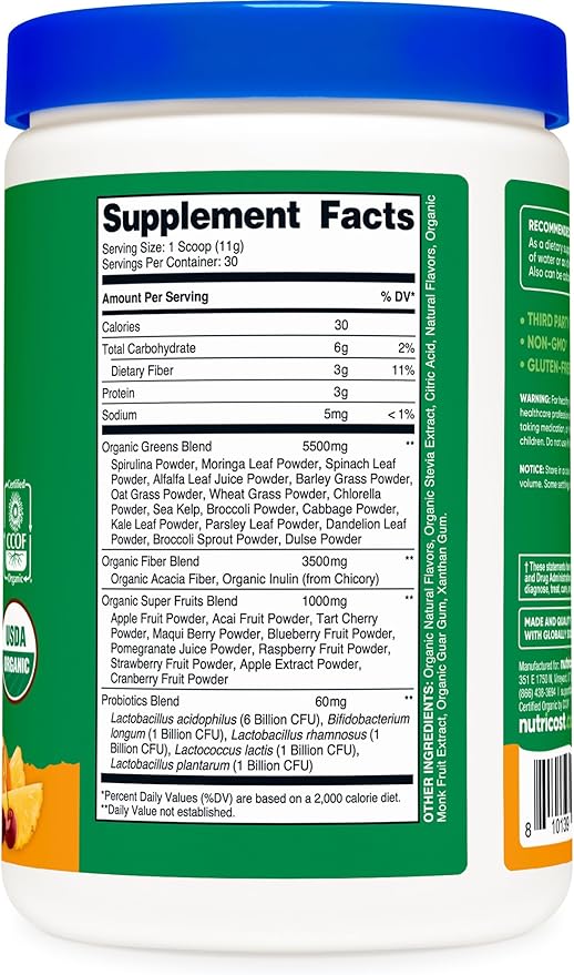 Nutricost Organic Super Greens Powder (30