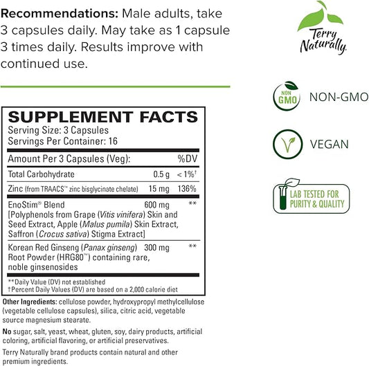 Terry Naturally HRG80 Red Ginseng Male Power 48 Capsules 16 Servings