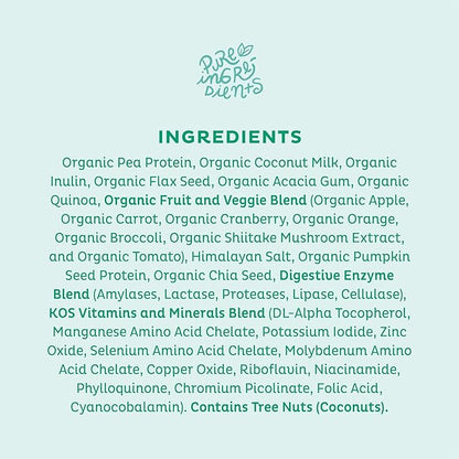 KOS Vegan Protein Powder, Unflavored & Unsweetened 28 Servings