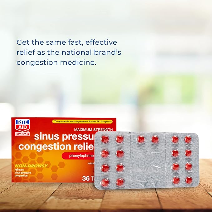 Rite Aid Sinus Pressure and Congestion 10mg - 36 Tablets