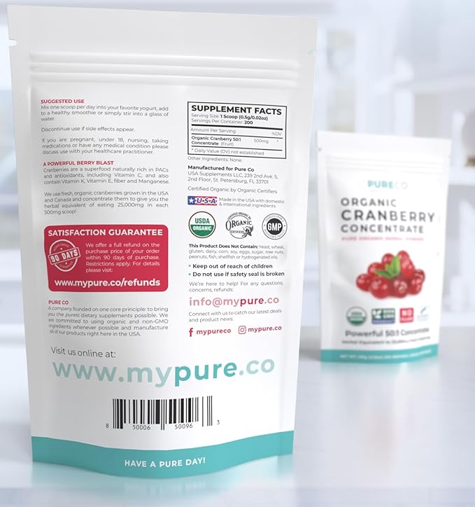 USDA Cranberry Powder Organic Certified (200 Servings)