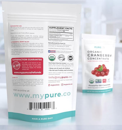 USDA Cranberry Powder Organic Certified (200 Servings)