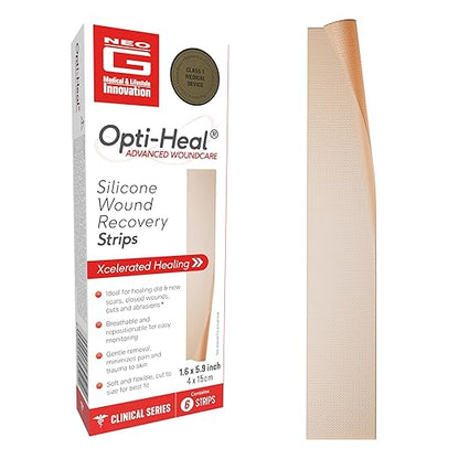 Neo G Opti-Heal Wound Recovery Silicone 1.6 x 5.9 inch 6 Strips