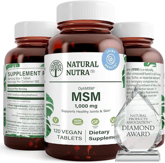 Natural Nutra OptiMSM, MSM Supplement 1000 mg, (120) Vegan