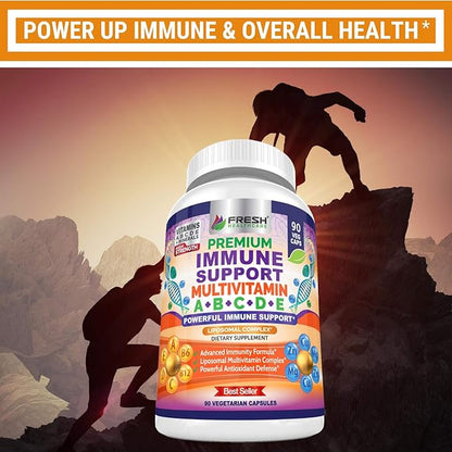 Immune Support Multivitamin for Men and B6, B12 B12 - 90 Vegan