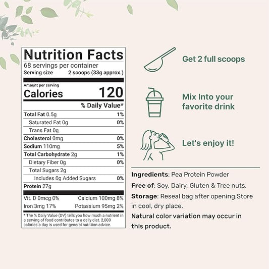 Micro Ingredients North American Grown, Pea 5 Pounds 27g Serving