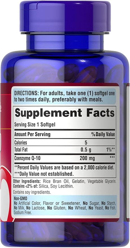 Puritan's Pride Q-Sorb CoQ10 200mg Supports Health,120 Softgels