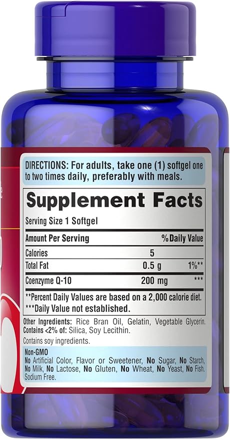 Puritan's Pride Q-Sorb CoQ10 200mg Supports Health,120 Softgels