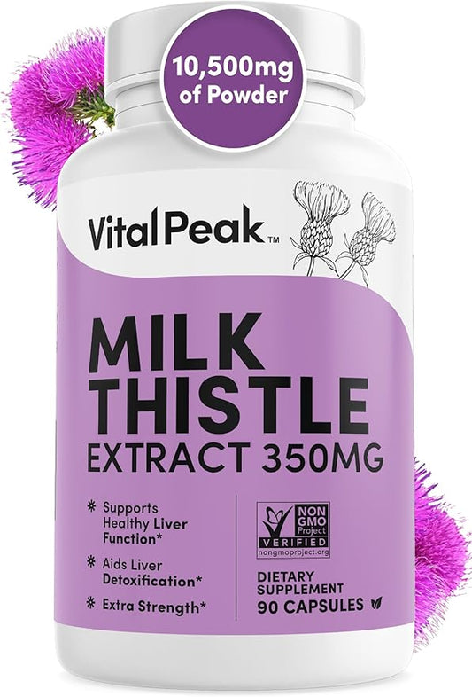 Milk Thistle Extract Capsules 350 mg 80% Silymarin 90 Capsules