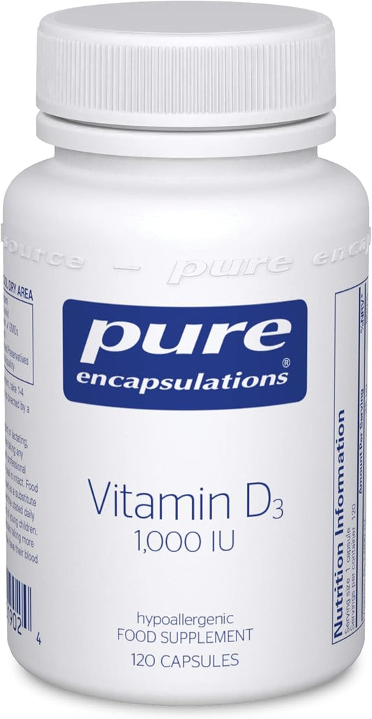 Pure Encapsulations Vitamin D3 25 mcg (1,000 IU) 120 Capsules