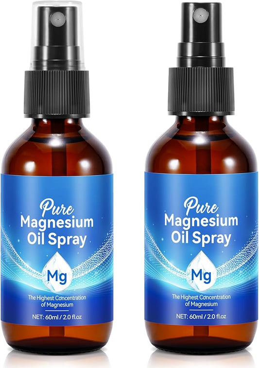 Magnesium Oil Spray,2pcs Magnesium Oil Massage,4.04 fl