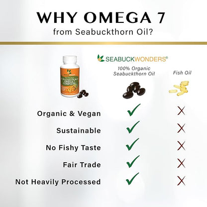 Omega-7 Complete Sea Buckthorn Oil Blend, 180 Count (500mg Each)