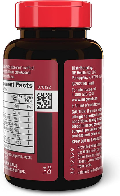 MegaRed Krill Oil 350mg Omega 3 #1 Dr 130 Softgels (130 Servings)