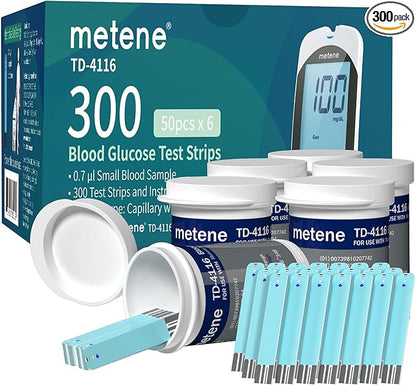 Metene TD-4116 Blood Glucose Test Strips, 300 Count TD-4116 Blood