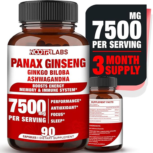 Korean Red Panax Ginseng 7500mg Highest 90 Vegan