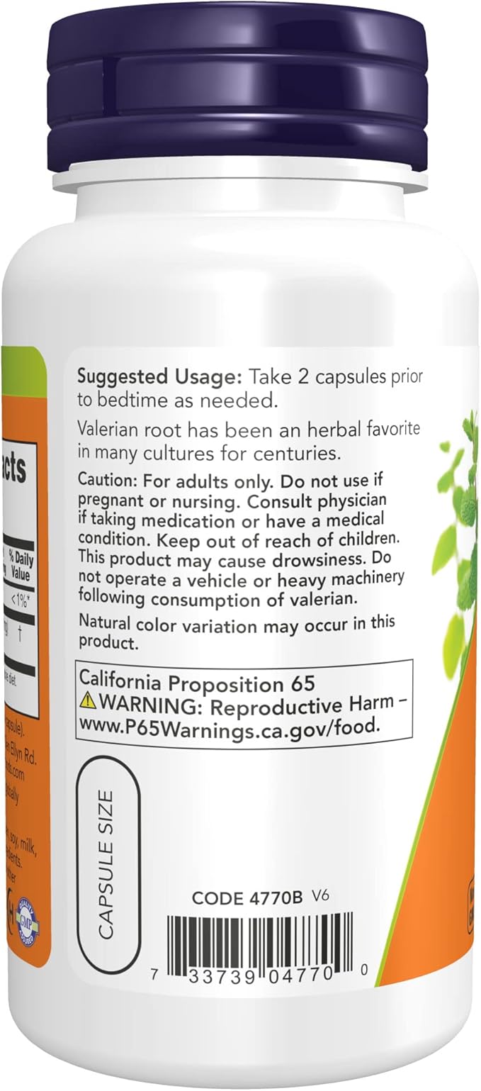 NOW Supplements, Valerian Root (Valeriana officinalis) 500 mg, 100 Veg