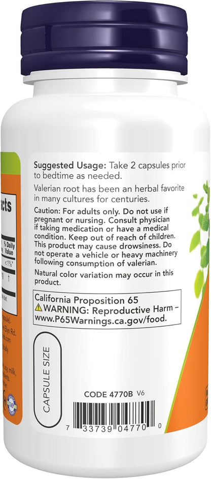 NOW Supplements, Valerian Root (Valeriana officinalis) 500 mg, 100 Veg