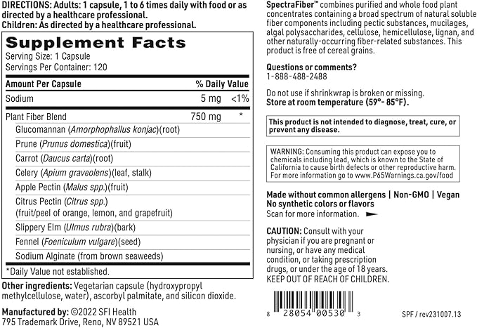 Klaire Labs Spectrafiber 9 Soluble (120 Capsules)