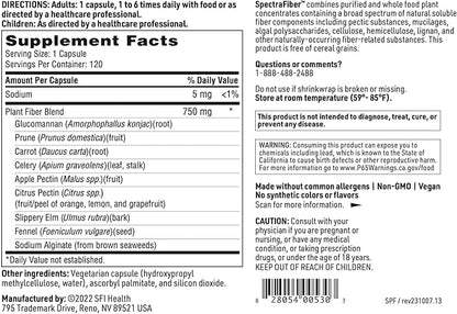 Klaire Labs Spectrafiber 9 Soluble (120 Capsules)