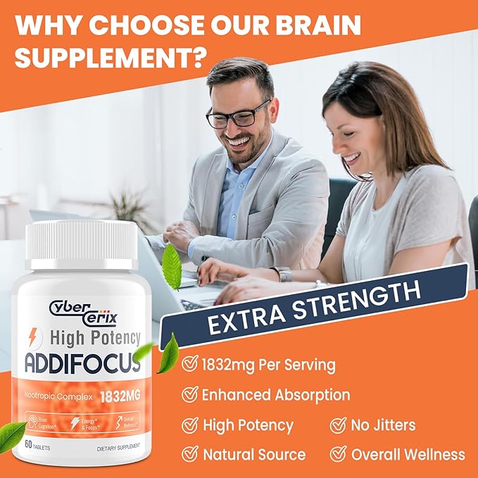 17-in-1 Brain Supplements for Memory and Focus - Nootropic Formula for Concentration, Clarity, Energy & Focus - Natural Caffeine Blend with Vitamins, Amino Acids & Herbal Extracts - 120 Tablets