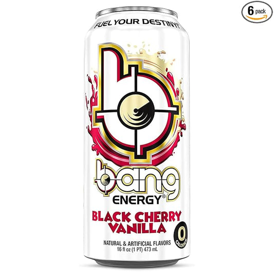 Bang Energy Drinks - 6, 16 ounce cans (Black Cherry Vanilla)
