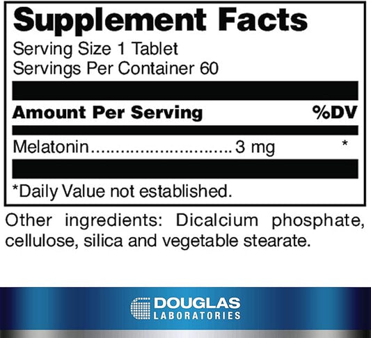Douglas Laboratories Melatonin Prolonged Release 3 mg 60 Tablets