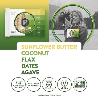 Protein Puck Plant Based Bars 13 grams 4 Count (1 Pack)
