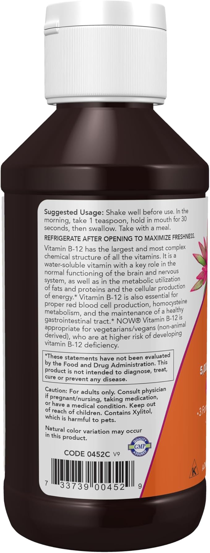 NOW Supplements, Ultra B-12, Liquid, 800 4-Ounce