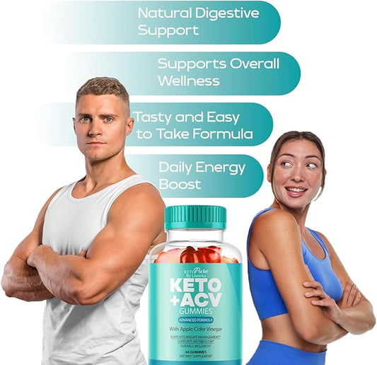 (2 Pack) Keto Pure ACV Gummies, Keto Pure Gummies, 120 Gummies for 2 Months