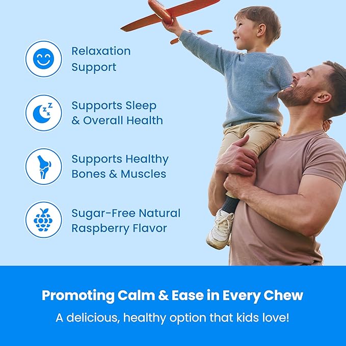 Kids Magnesium Gummies - Sugar Free Calm Magnesium Gummies for Kids - 4 Month Supply - Supports Bone Health, Sleep - Magnesium Citrate for Kids Supplement - 120 Children’s Vegan Magnesium Calm Gummies