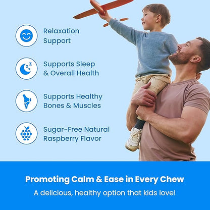 Kids Magnesium Gummies - Sugar Free Calm Magnesium Gummies for Kids - 4 Month Supply - Supports Bone Health, Sleep - Magnesium Citrate for Kids Supplement - 120 Children’s Vegan Magnesium Calm Gummies