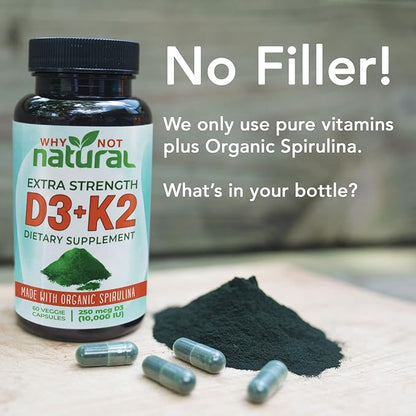 Vitamin D3 K2 (MK-7) with Organic 10000 IU